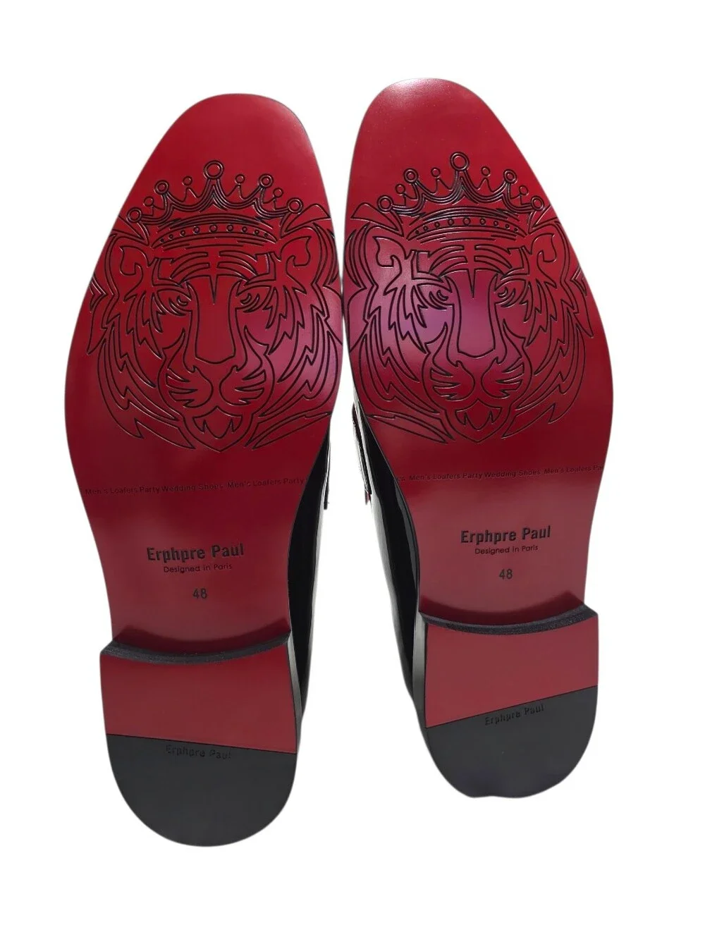 Paul Erphpre Paul Mens Dress Loafers Brown Patent Leather Red Bottom Sz 13